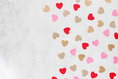 polka dot red and white heart illustration paper